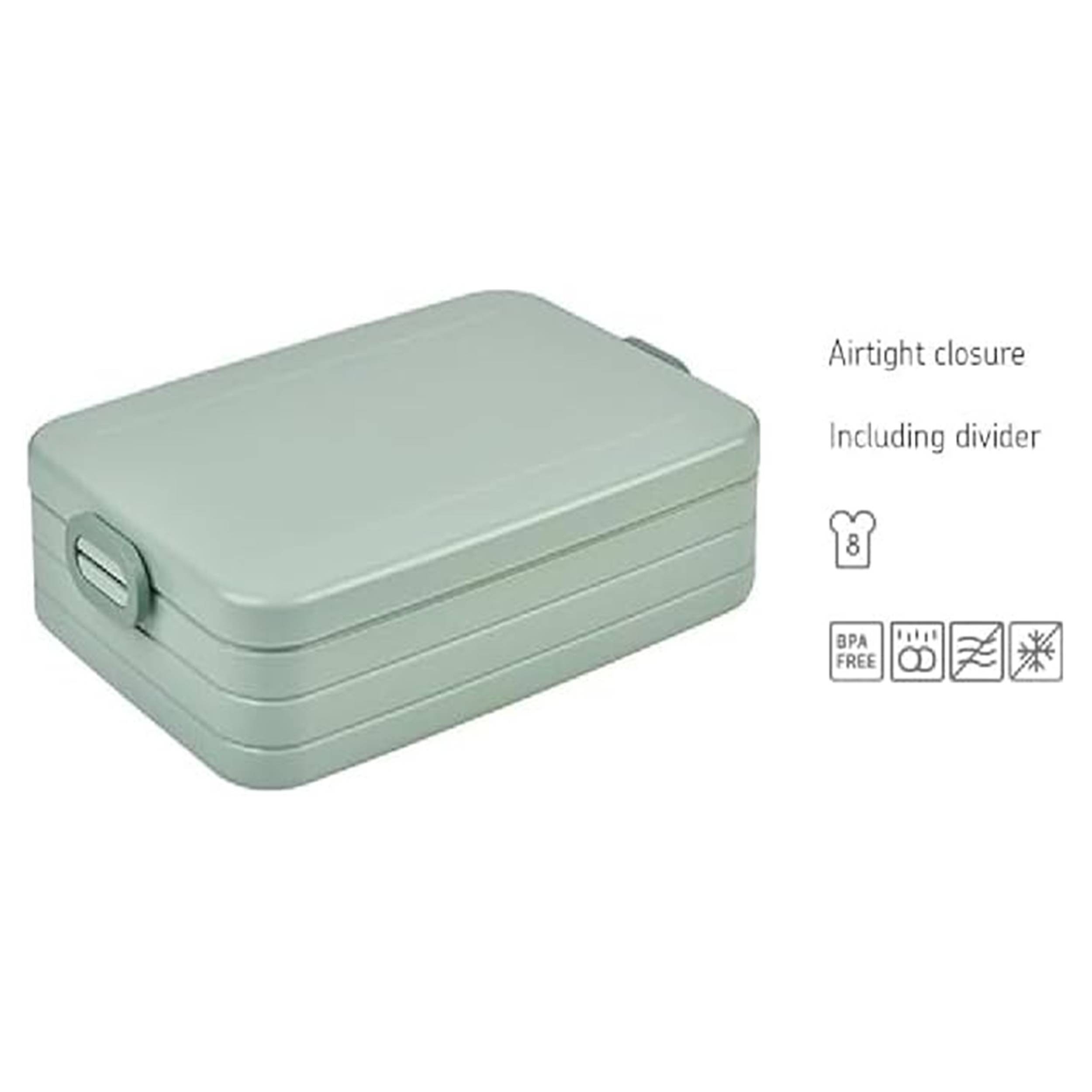 Mepal - Take a Break large + Trinkflasche Ellipse 700 ml - Vivid Blue - Lunchbox mit Trennwand - ideal für Mealprep-kohlensäuregeeignet -auslaufsich