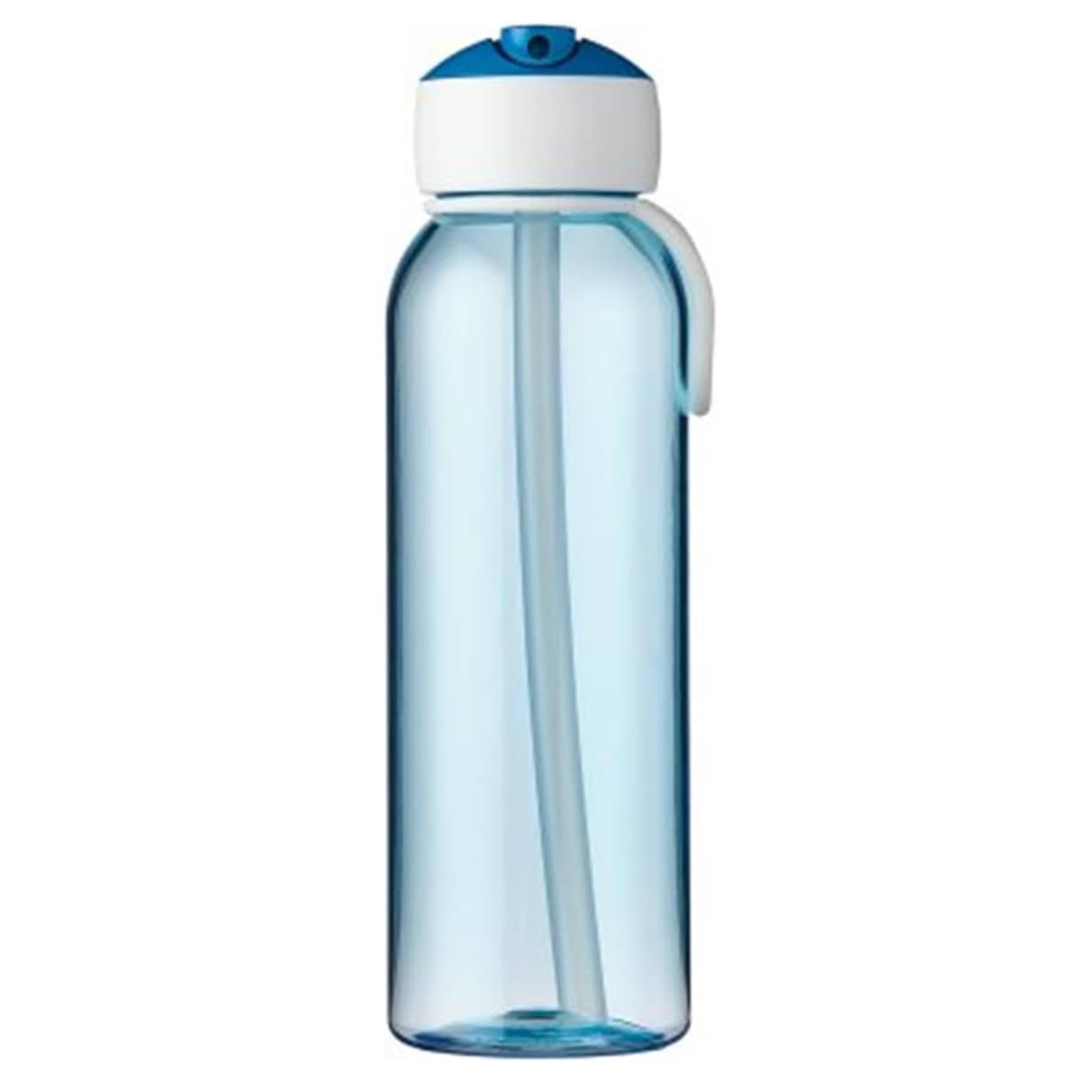Mepal  Trinkflasche mit Strohhalm Campus Flip-up 500 ml blau  Wasserflasche für Kinder mit Strohhalm  kohlensäuregeeignet  auslaufsicher
