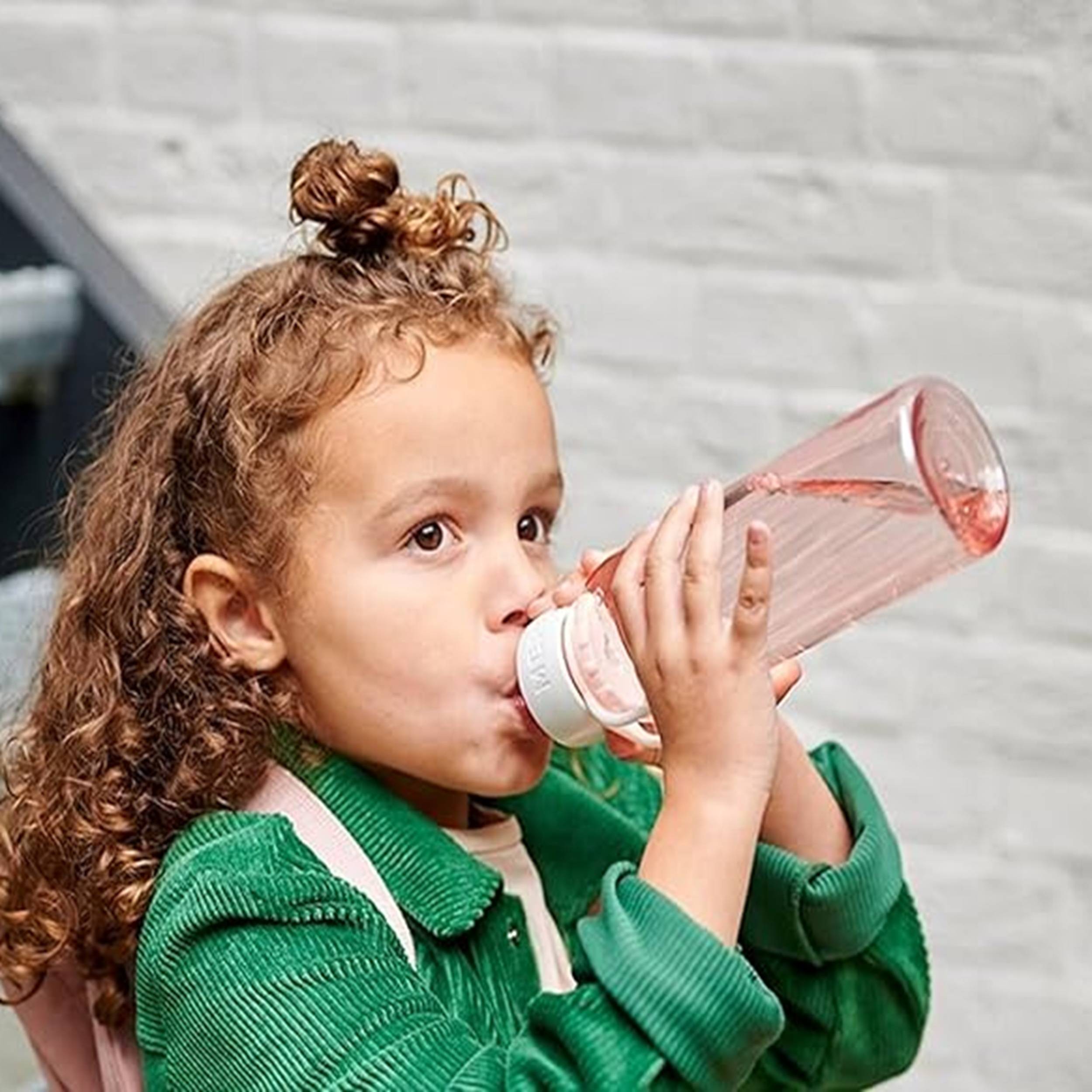 Mepal - Trinkflasche mit Strohhalm Campus Flip-up 500 ml pink - Wasserflasche für Kinder mit Strohhalm - kohlensäuregeeignet - auslaufsicher
