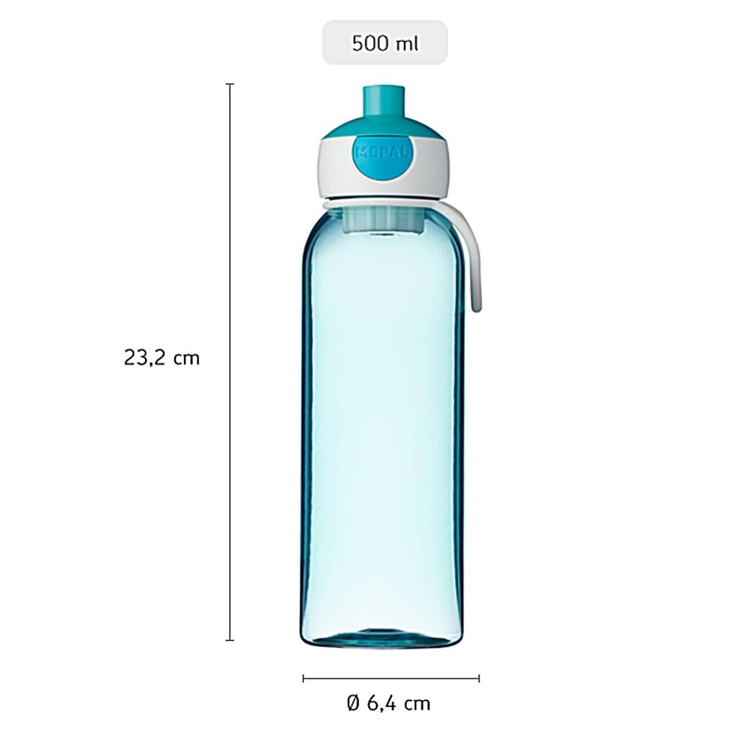 Mepal  Trinkflasche mit Strohhalm Campus Flip-up 500 ml blau  Wasserflasche für Kinder mit Strohhalm  kohlensäuregeeignet  auslaufsicher