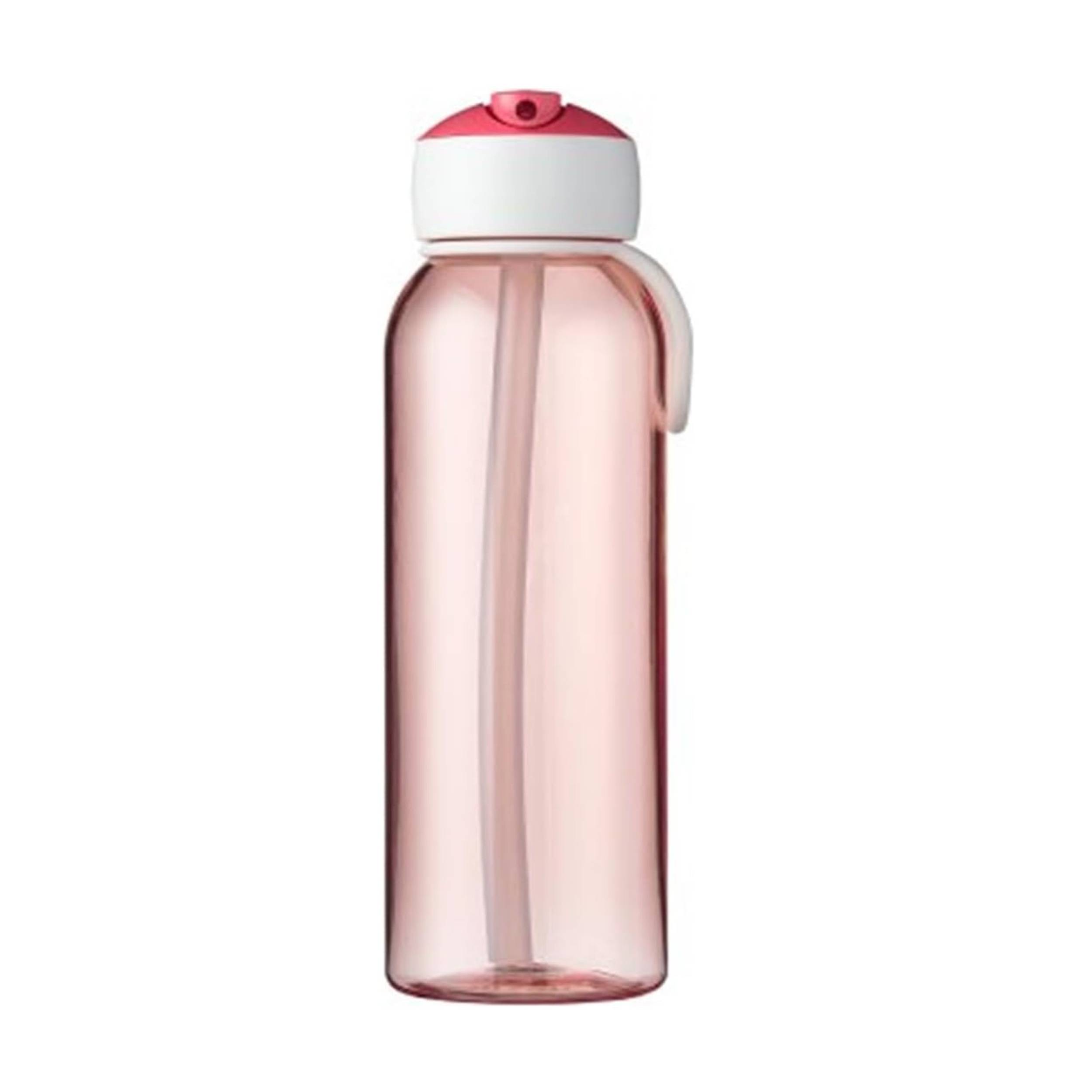 Mepal  Trinkflasche mit Strohhalm Campus Flip-up 500 ml pink  Wasserflasche für Kinder mit Strohhalm  kohlensäuregeeignet  auslaufsicher