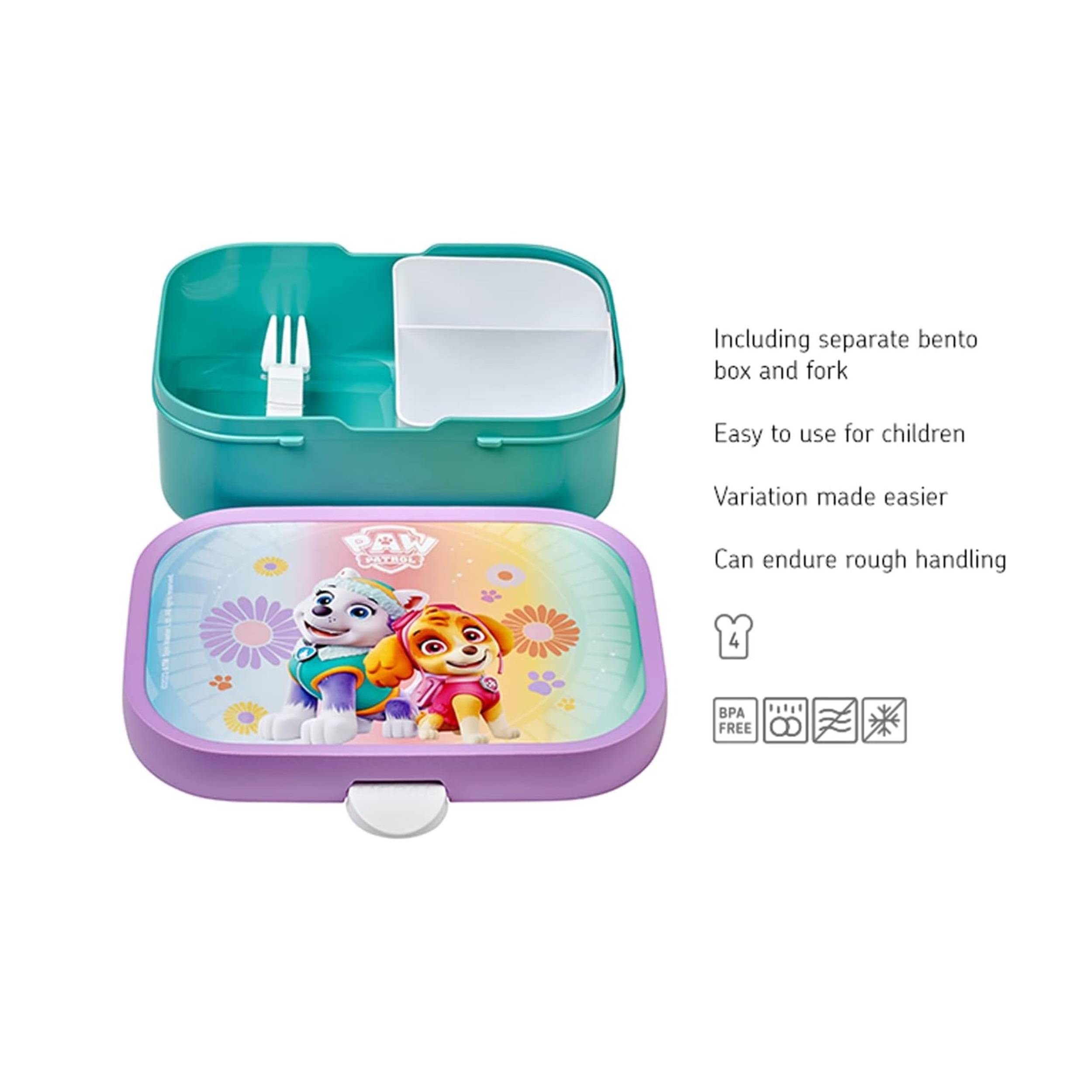 Mepal Brotdose Campus mit Bento-Einsatz & Gabel 700 ml - Paw Patrol Girls, 107440065397, Bunt