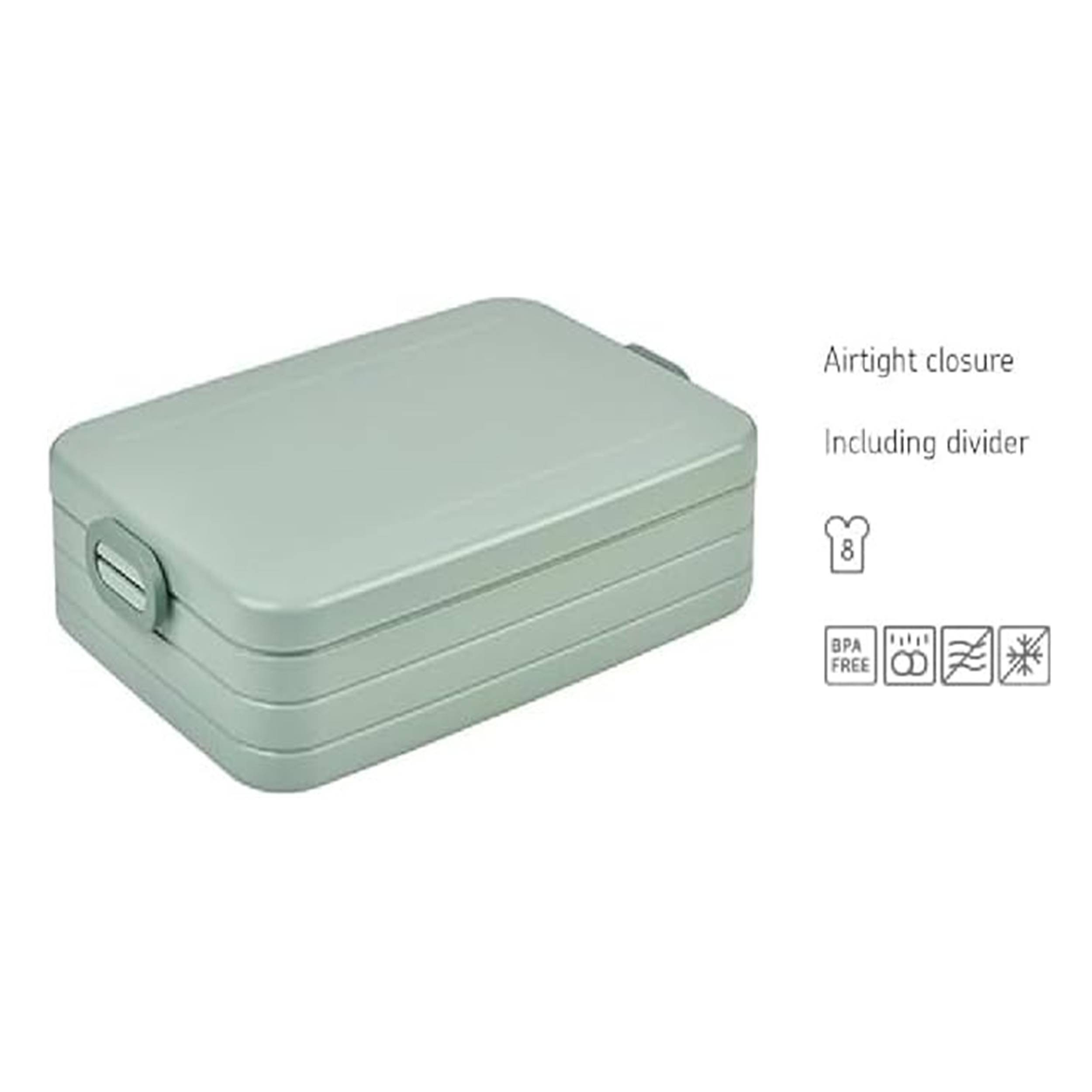Mepal - Take a Break large + Trinkflasche Ellipse 700 ml - Nordic Blue - Lunchbox mit Trennwand - ideal für Mealprep-kohlensäuregeeignet -auslaufsic