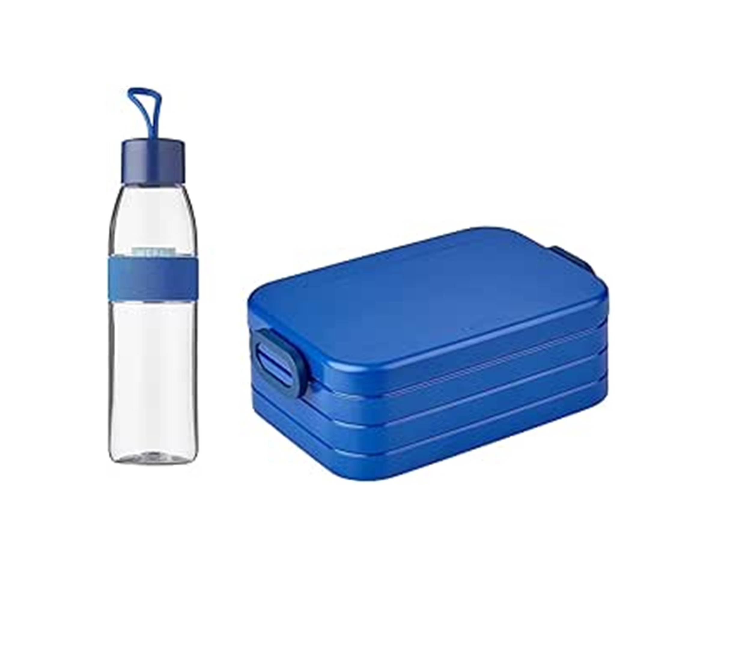 Mepal - Take a Break midi + Trinkflasche Ellipse 500 ml - Vivid Blue - Lunchbox mit Trennwand - ideal für Mealprep-kohlensäuregeeignet -auslaufsiche