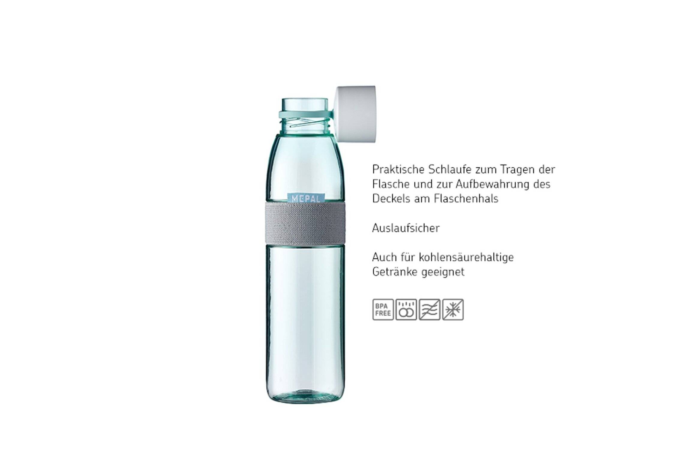 Mepal- Take a Break midi + Trinkflasche Ellipse 500 ml - Vivid Mauve - Lunchbox mit Trennwand - ideal für Mealprep-kohlensäuregeeignet -auslaufsiche
