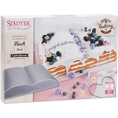 Städter we Love Baking Backform, Metall, Silber, 35 x 24, 5 x 4, 5 cm Städter we Love Baking Backform, Metall, Silber, 35 x 24, 5 x 4, 5 cm