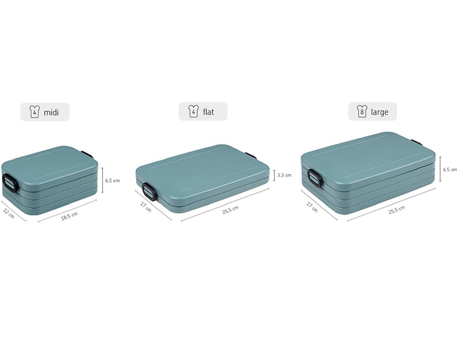 Mepal - Lunchbox Take a Break Large - Brotdose To Go - Für 4 Sandwiches oder 8 Brotscheiben - Meal Prep Box - Essensbox mit Unterteilung - Spülmasch