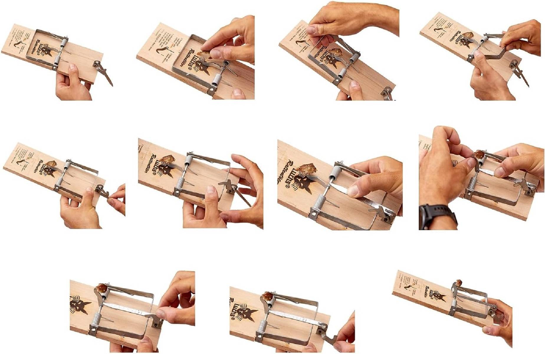 Neustanlo - Duo Pack Rattentöter aus Holz - Schlagfalle, Schnappfalle, Hohe Schlagkraft - Leicht zu verwenden - Maße 270 x 92 x 35 mm