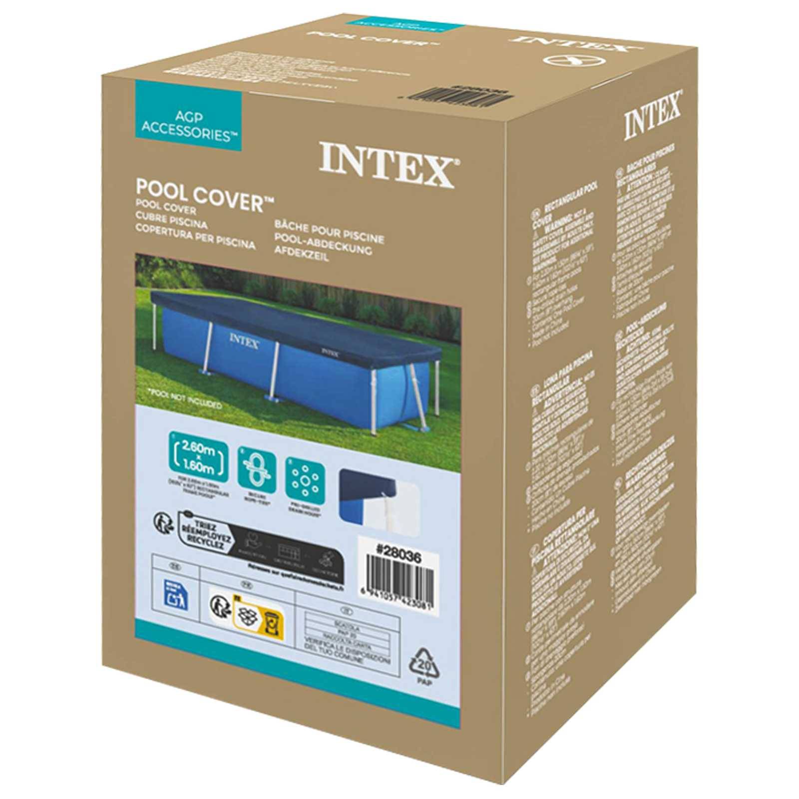INTEX Poolabdeckung 260 x 160 cm Rechtwinklig PVC und PP