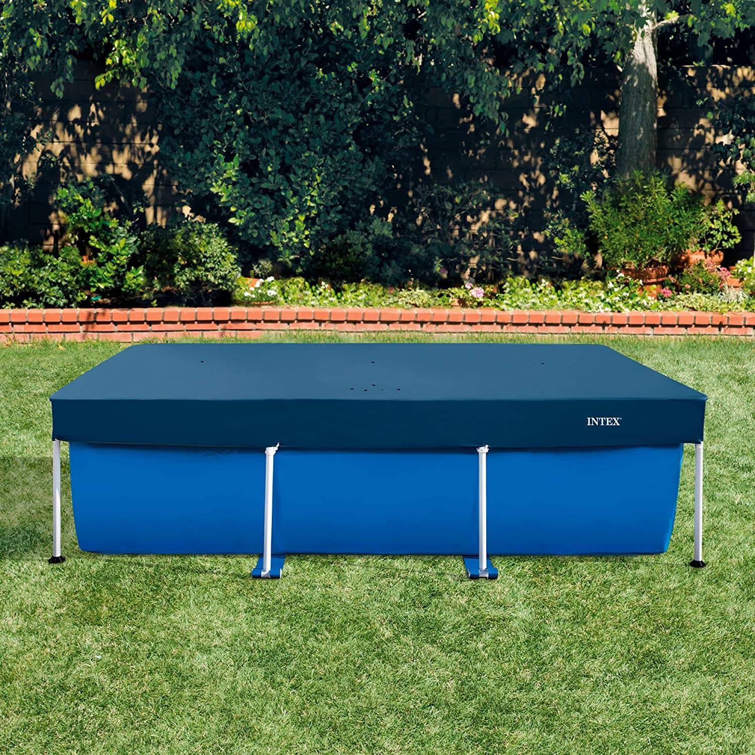 INTEX Poolabdeckung 260 x 160 cm Rechtwinklig PVC Dunkelblau und Grau