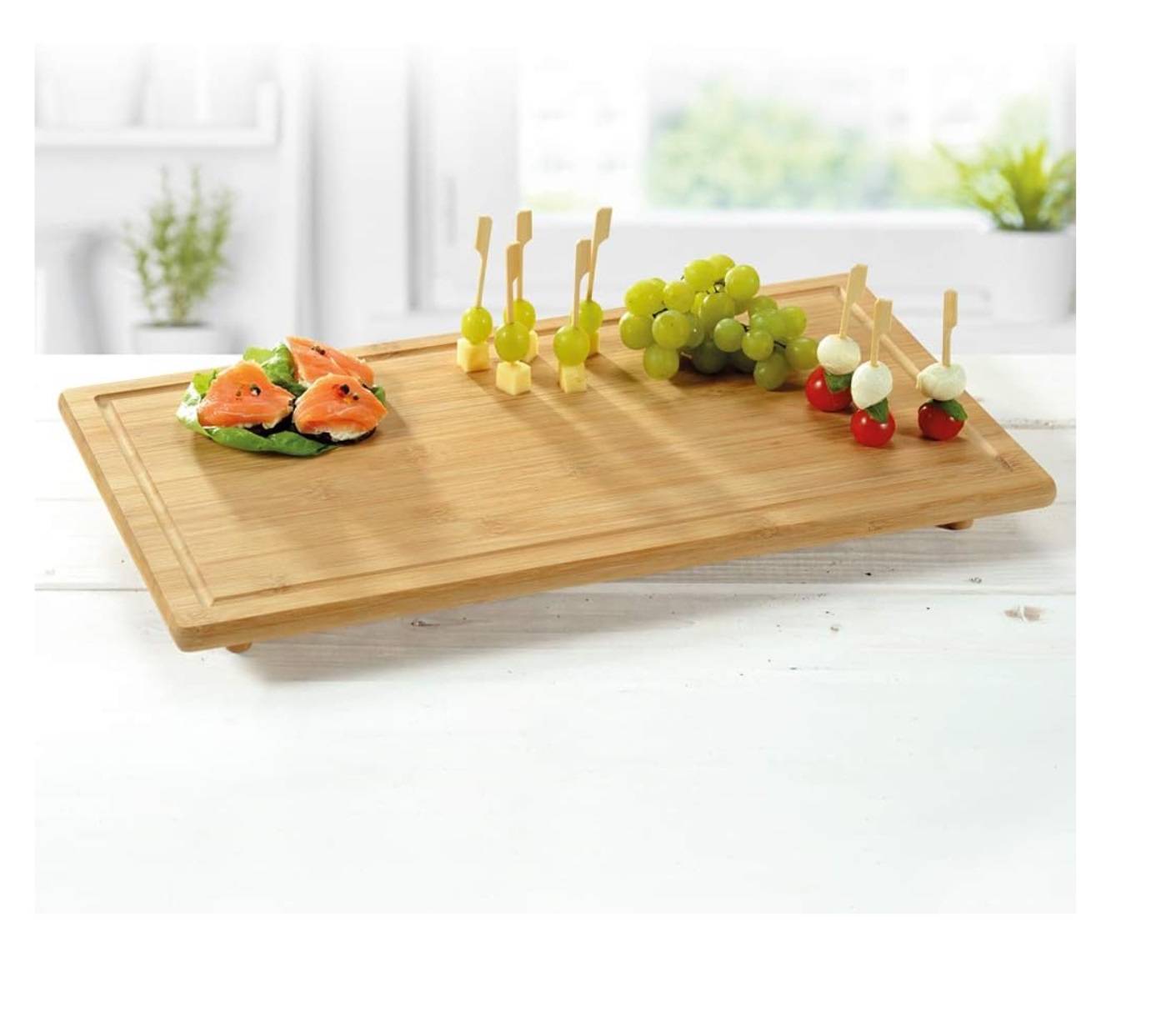 Kesper - 2 Stück Schneide- und Abdeckplatte - 100% FSC Bambusholz - 50 x 28 x 4 cm - Ceranfeldabdeckung