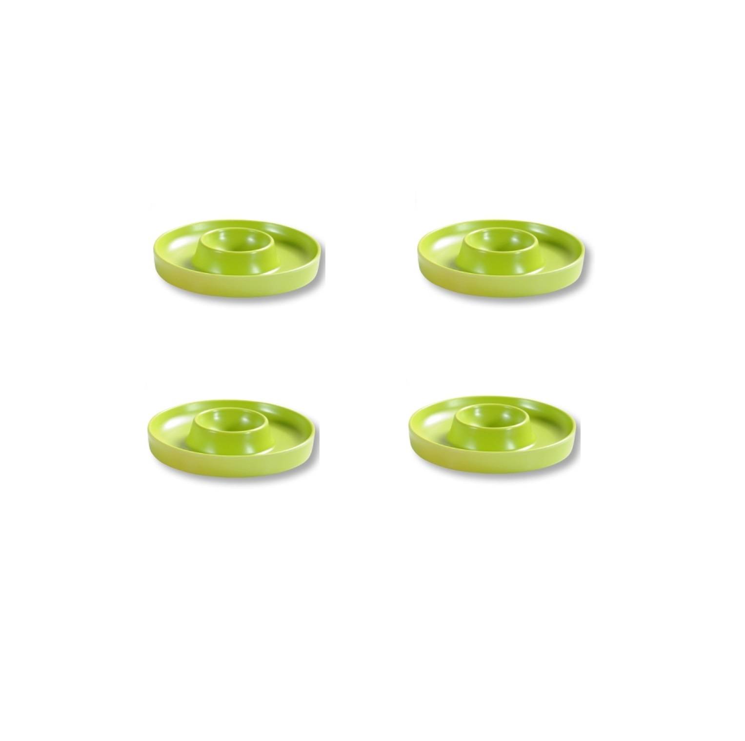 Kesper | Eierbecher, 4er Pack, Material: ø 10 x H 2 cm, Melamin, Maße: cm, Farbe: Grün | Der ideale Frühstücksbegleiter