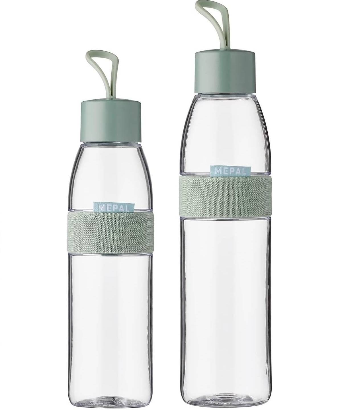 Mepal - Duo Pack Trinkflasche Ellipse Nordic Sage - 500 & 700 ml Inhalt - auch für kohlensäurehaltige Getränke - bruchfestes Material - auslaufsich