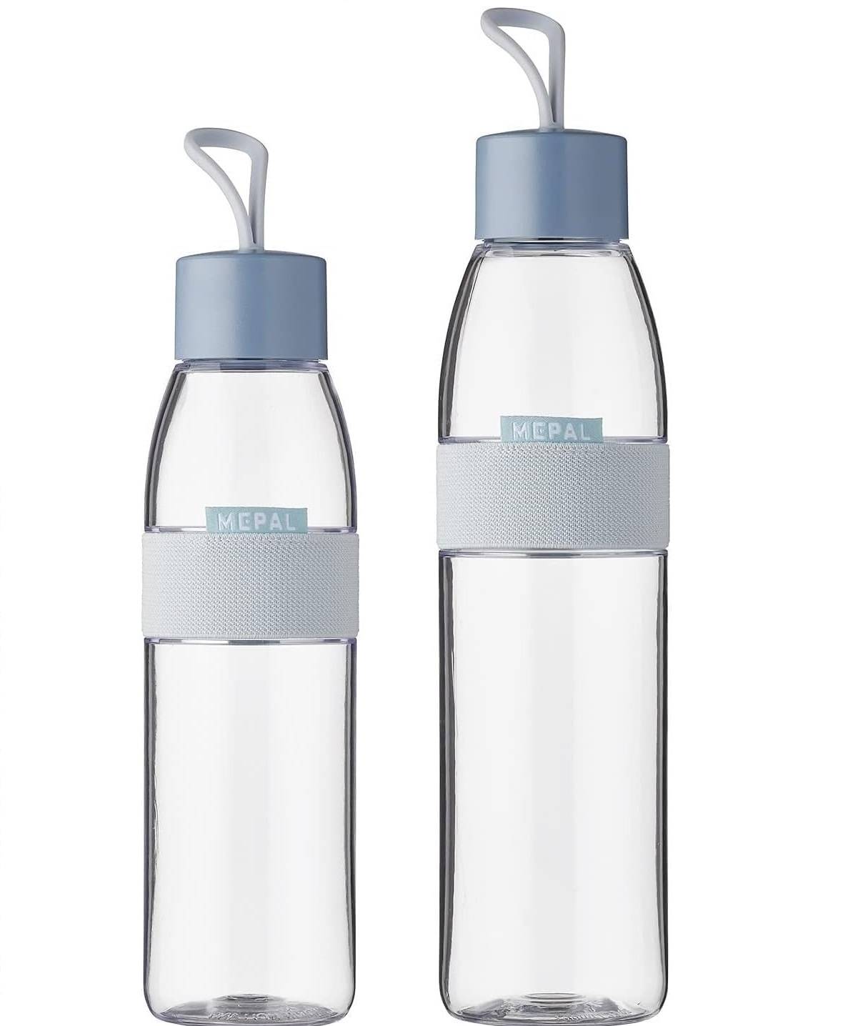 Mepal - Duo Pack Trinkflasche Ellipse Nordic Blue - 500 & 700 ml Inhalt - auch für kohlensäurehaltige Getränke - bruchfestes Material - auslaufsich