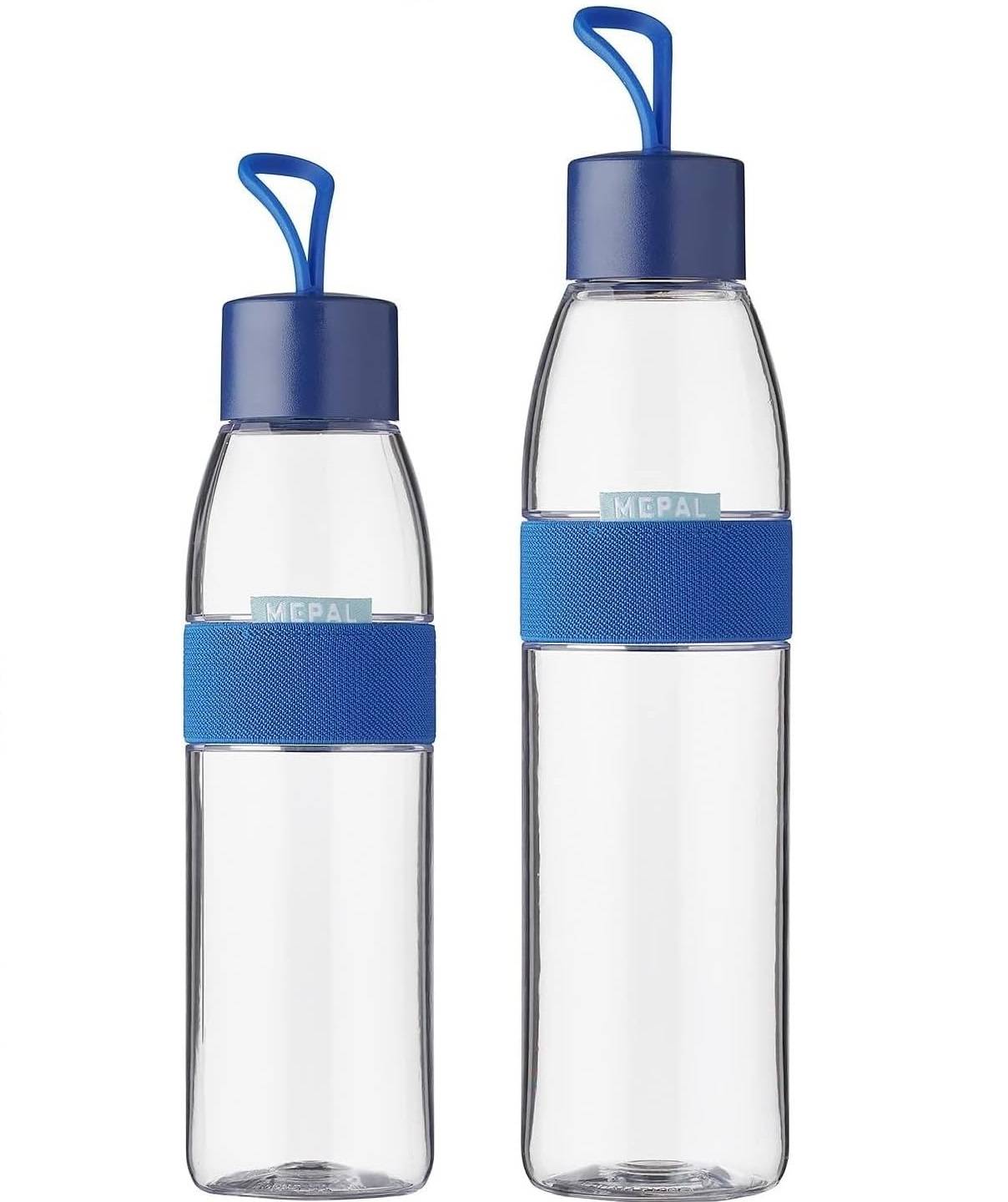 Mepal - Duo Pack Trinkflasche Ellipse Vivid Blue - 500 & 700 ml Inhalt - auch für kohlensäurehaltige Getränke - bruchfestes Material - auslaufsiche