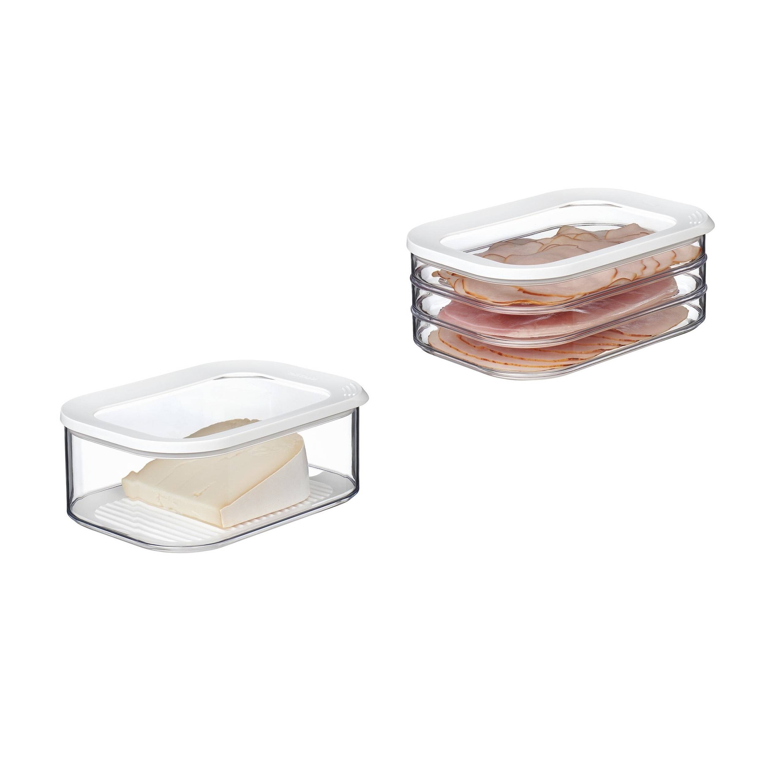 Mepal | Käse- und Wurstdosen-Set Meat and Cheese | Modula Vorratsdosen mit Deckel | Frischhaltedose mit Anti-Kondensationseinsatz | Luftdicht & spül