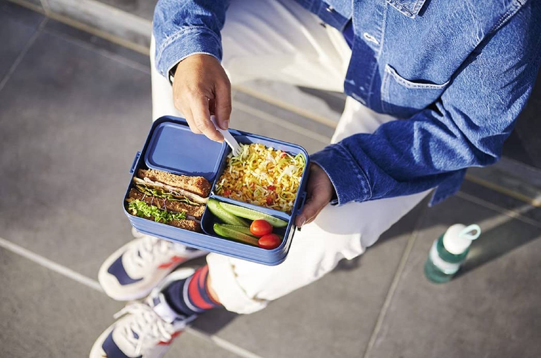 Mepal - Lunchbox Take A break large - Brotdose mit Fächern - Geeignet fur bis zu 8 butterbrote - Ideal für mealprep - 1500 ml - Nordic sage