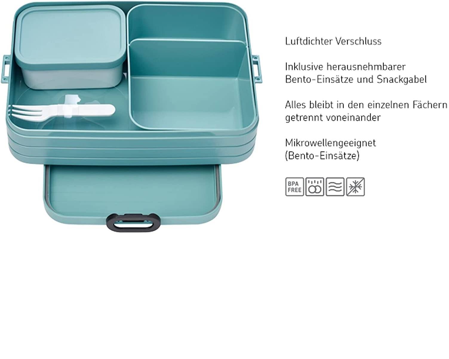 Mepal - Lunchbox Take A break large - Brotdose mit Fächern - Geeignet fur bis zu 8 butterbrote - Ideal für mealprep - 1500 ml - Nordic sage