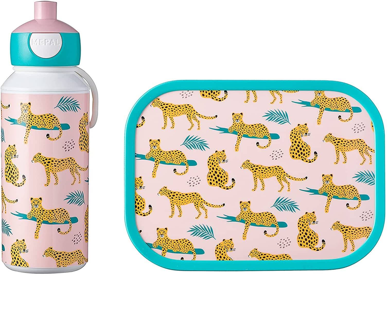 Mepal Pausenset Campus Leopard Bento-Einsatz – ideal für Schule und Freizeit – spülmaschinenfest-Trinkflasche brotdose kinder