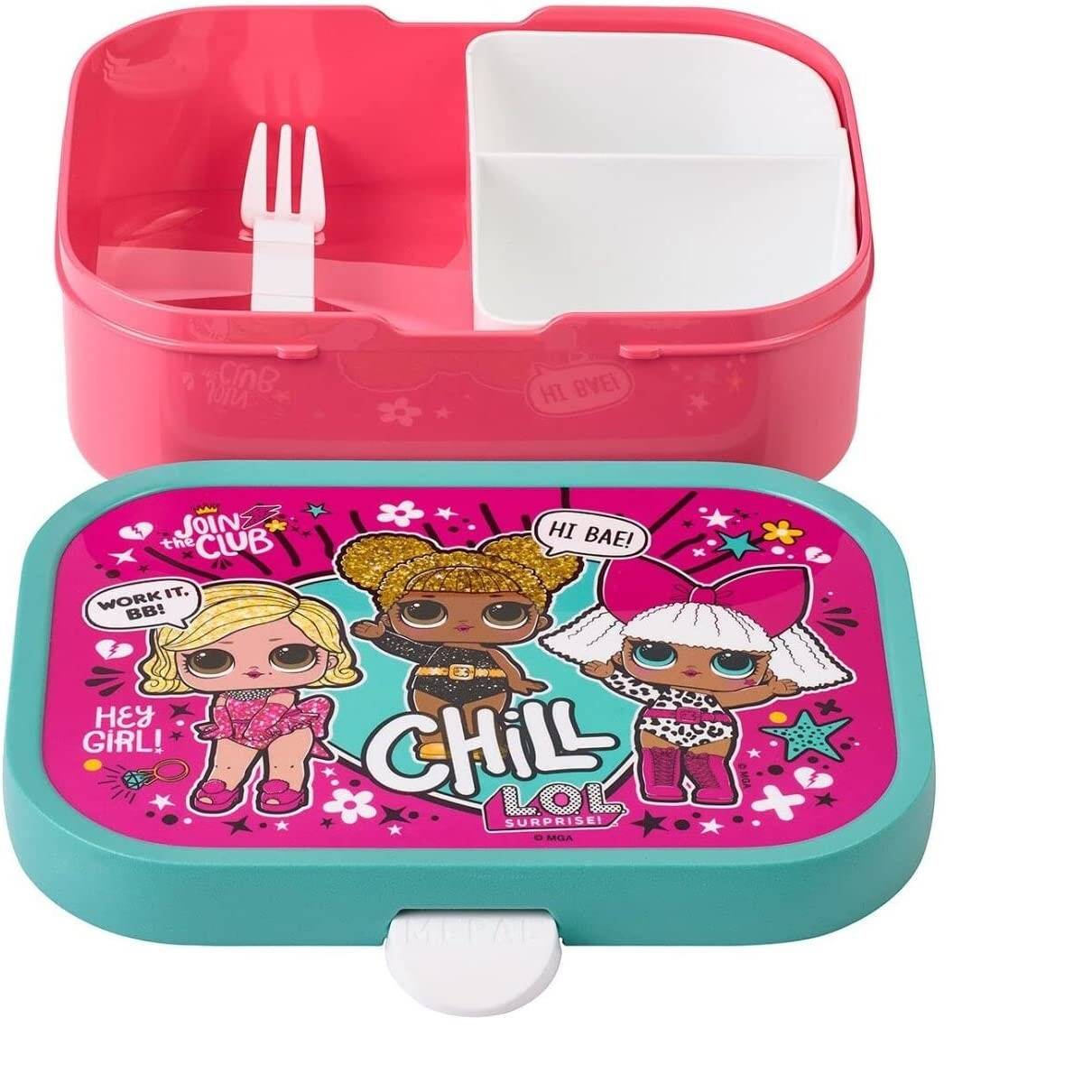 Mepal Pausenset Campus-LOL Surprise – Trinkflasche und Brotdose mit Bento-Einsatz – ideal für Schule und Freizeit – spülmaschinenfest, ABS, 2-