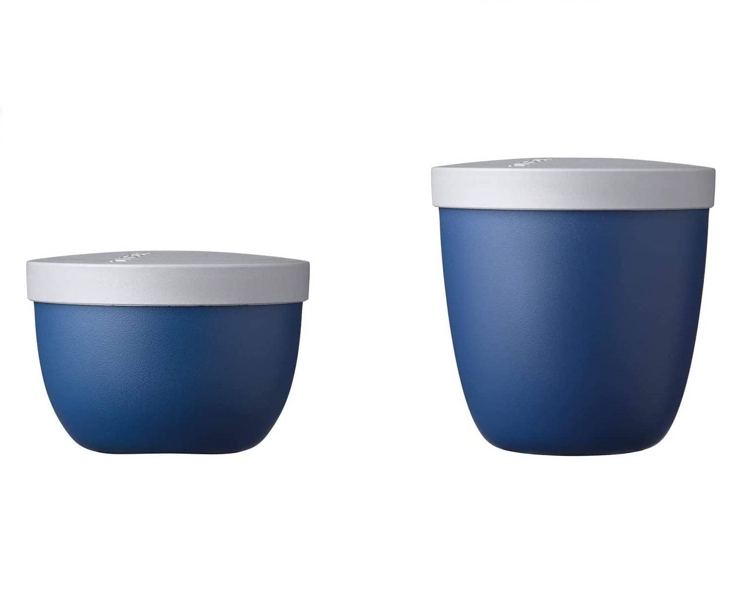 Mepal - Snackpot Duo Pack Ellipse - Praktischer Behälter zur Aufbewahrung & für Transport von Lebensmittel - Tiefkühltauglich - Spülmachinenfest