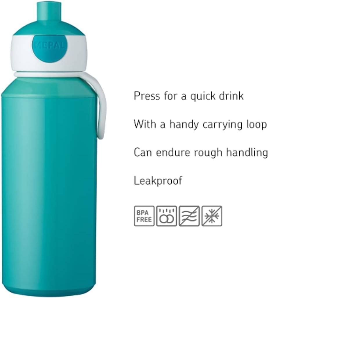 Mepal - Lunch-Set Campus - Lunch-Set für Kinder mit Pop-up Trinkflasche & Lunch Box - Lunch-Set für die Schule oder unterwegs - Spülmaschinenfest