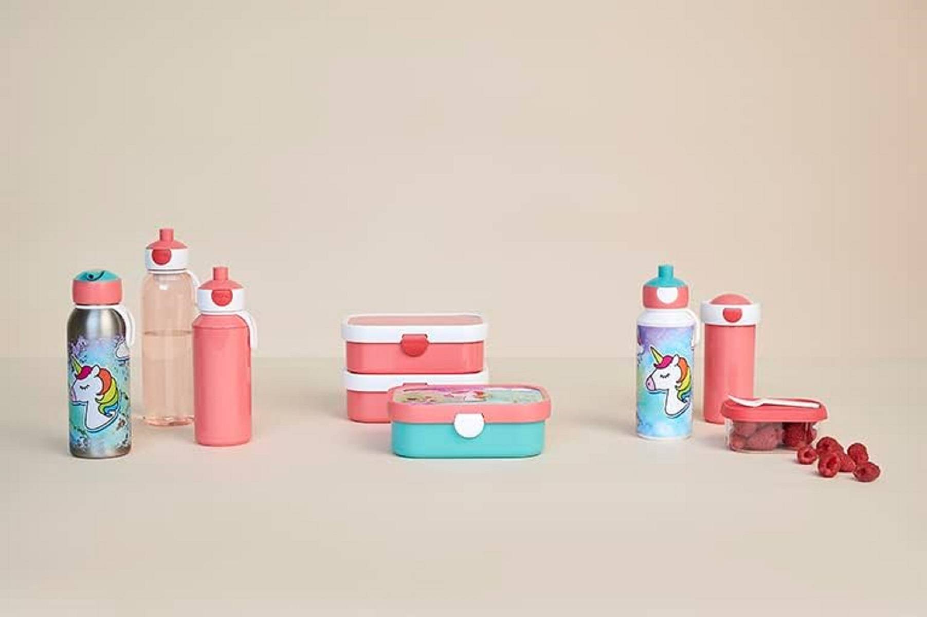 Mepal - Lunch-Set Campus - Lunch-Set für Kinder mit Pop-up Trinkflasche & Lunch Box - Lunch-Set für die Schule oder unterwegs - Spülmaschinenfest