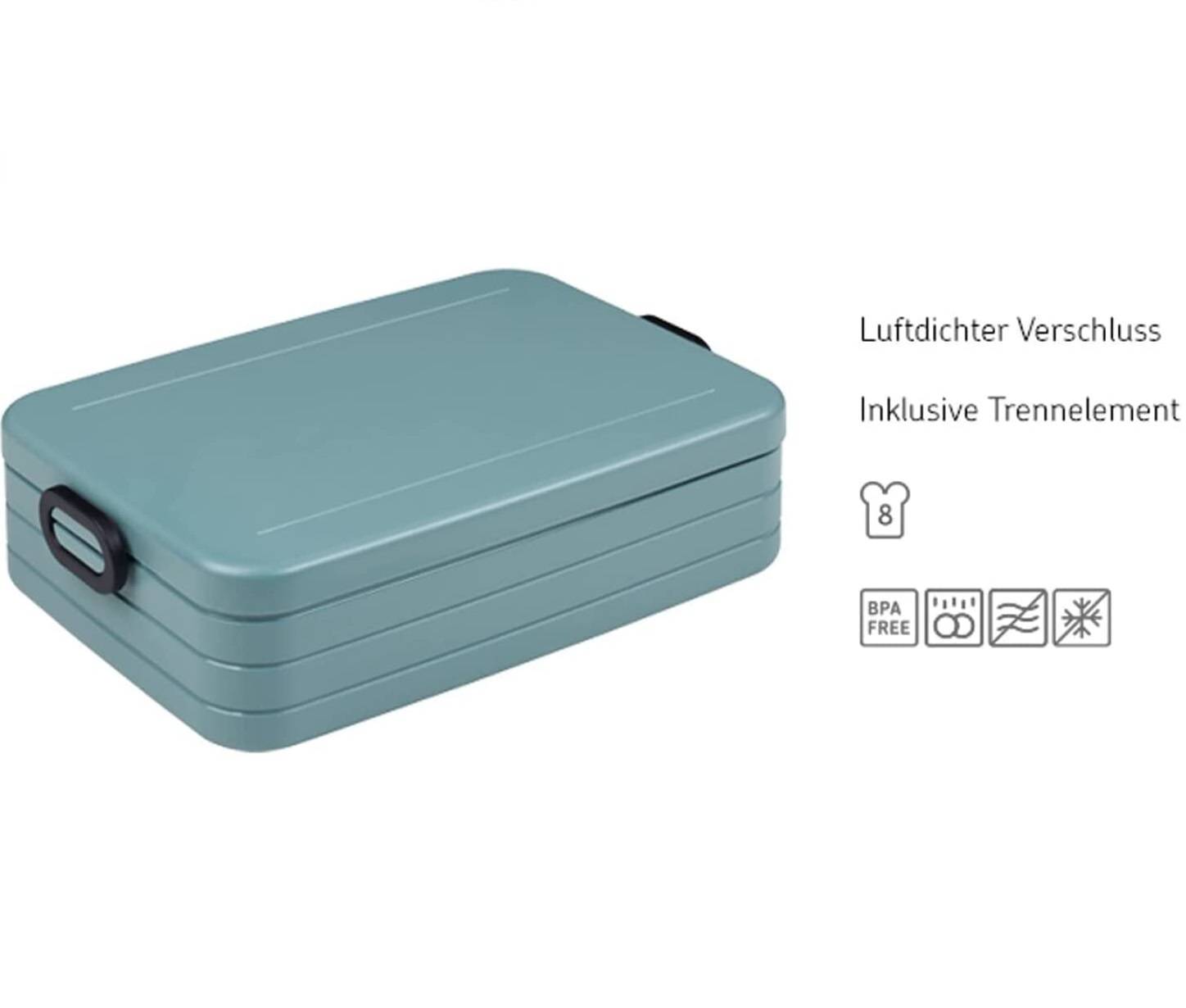 Mepal 2-tlg Take a Break Set – Nordic Sage – Groß/Klein – Lunchbox mit Trennwand – ideal für Mealprep – spülmaschinenfest, ABS