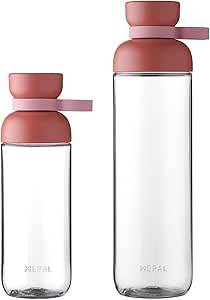 Mepal Trinkflaschen Vita - Wasserflaschen Duo Pack - Flaschen für Uni, Arbeit, Fitness, Outdoor, Job - Stoßfest, Auslaufsicher - BPA-frei & Spülmas