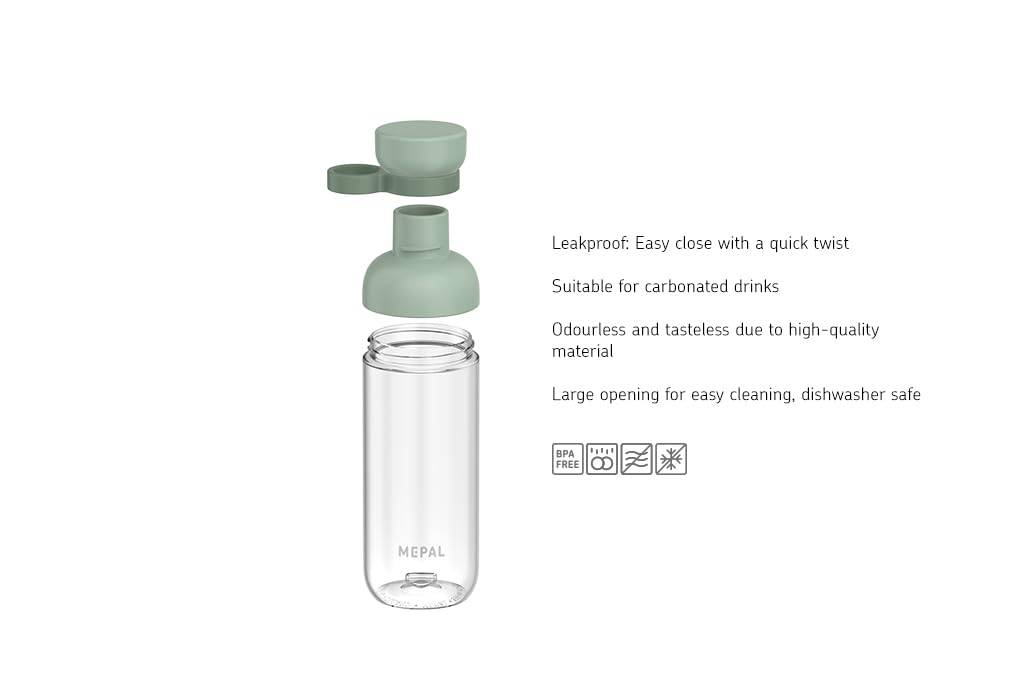 Mepal Trinkflaschen Vita - Wasserflaschen Duo Pack - Flaschen für Uni, Arbeit, Fitness, Outdoor, Job - Stoßfest, Auslaufsicher - BPA-frei & Spülmas