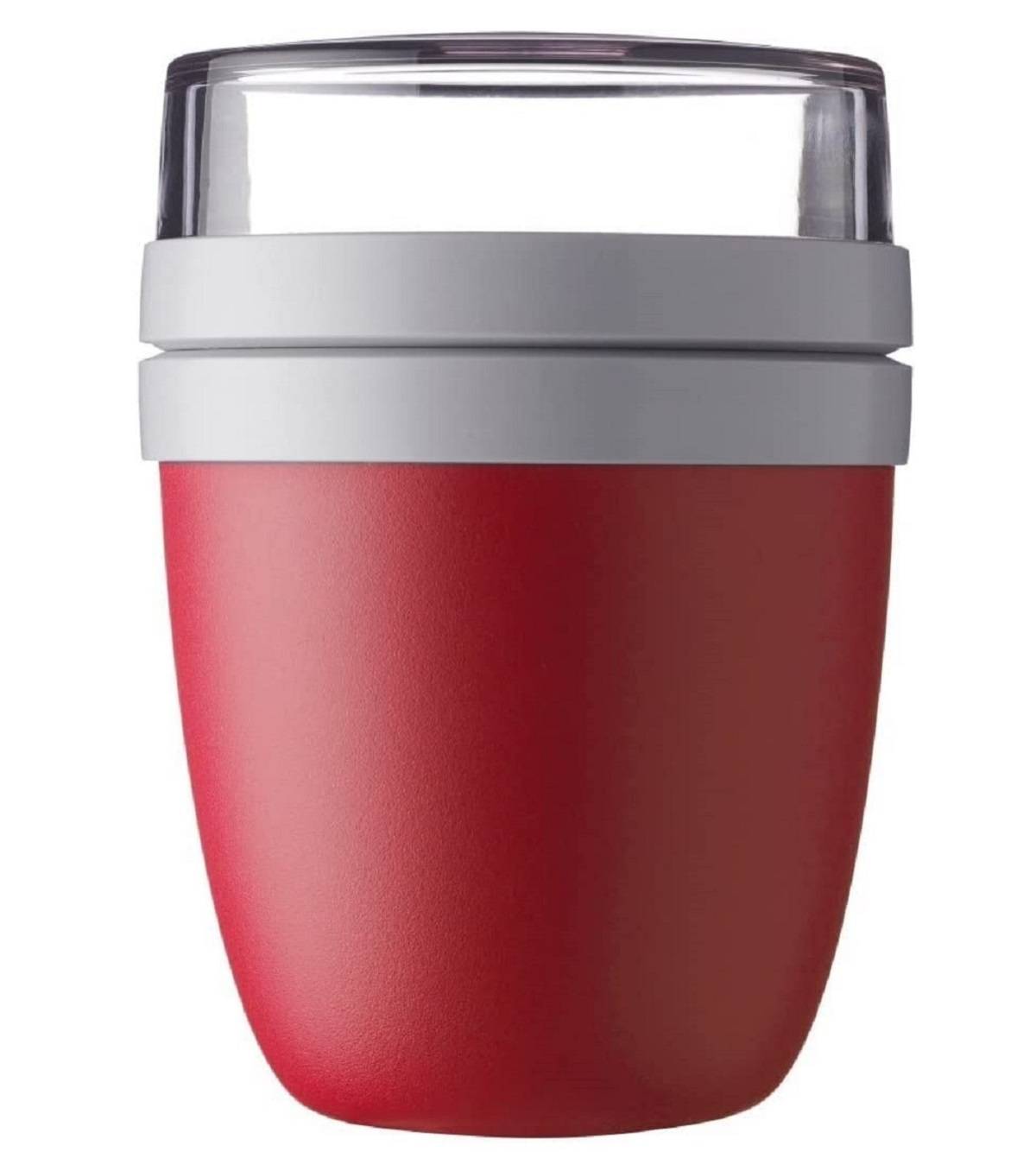 Mepal - Lunchpot Ellipse - Nordic Red/Rot – 500 ml praktischer Reisebecher, Joghurtbecher, To go Becher – Geeignet für Tiefkühler, Mikrowelle un