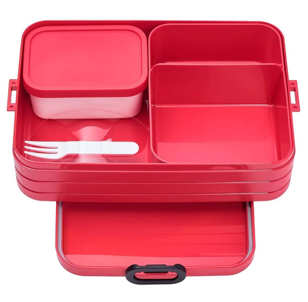 Mepal Bento-Lunchbox Take A Break Nordic Red large – Brotdose mit Fächern, geeignet für bis zu 8 Butterbrote, 1500 ml