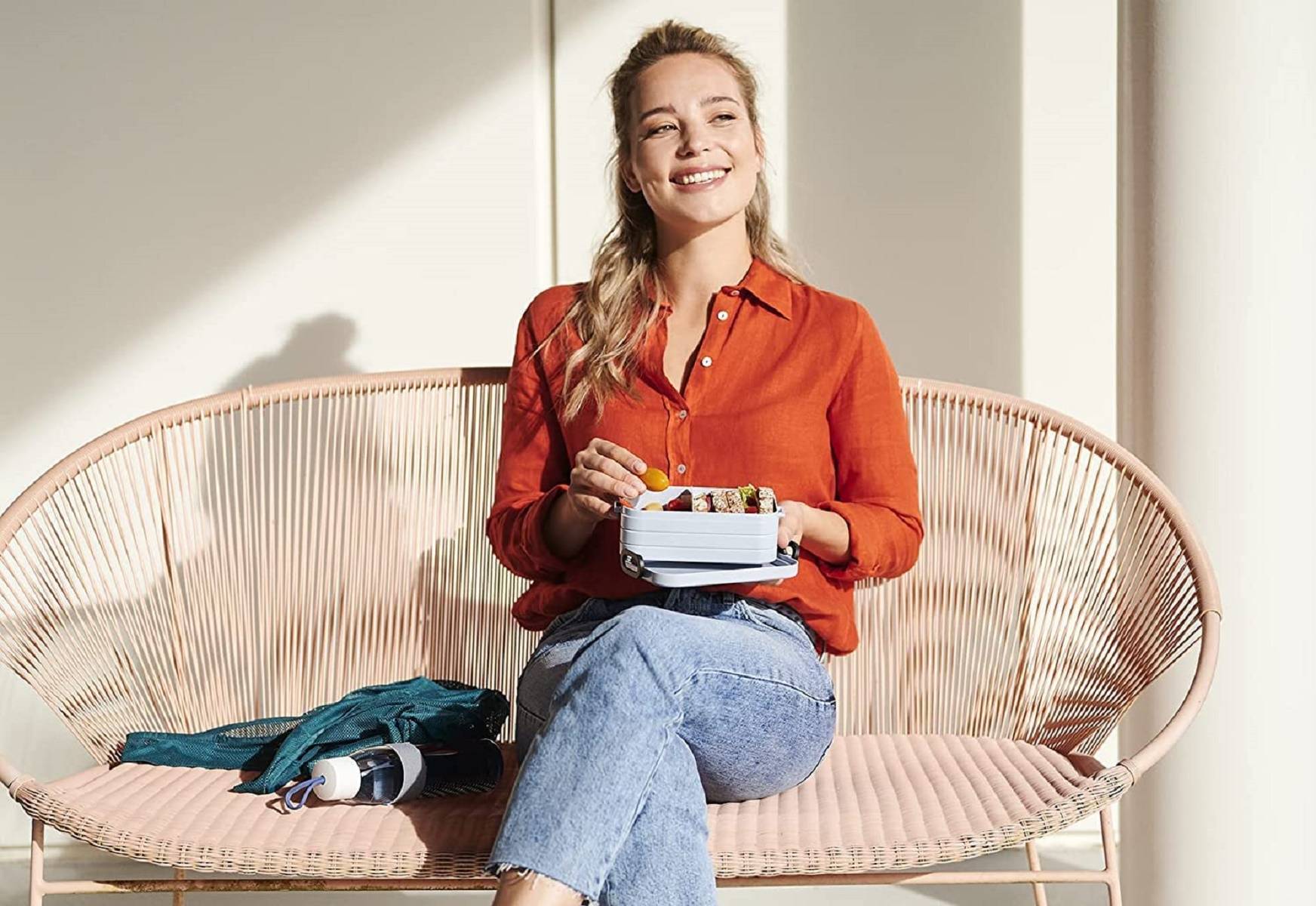 Mepal Bento-Lunchbox Take A Break Nordic Red large – Brotdose mit Fächern, geeignet für bis zu 8 Butterbrote, 1500 ml