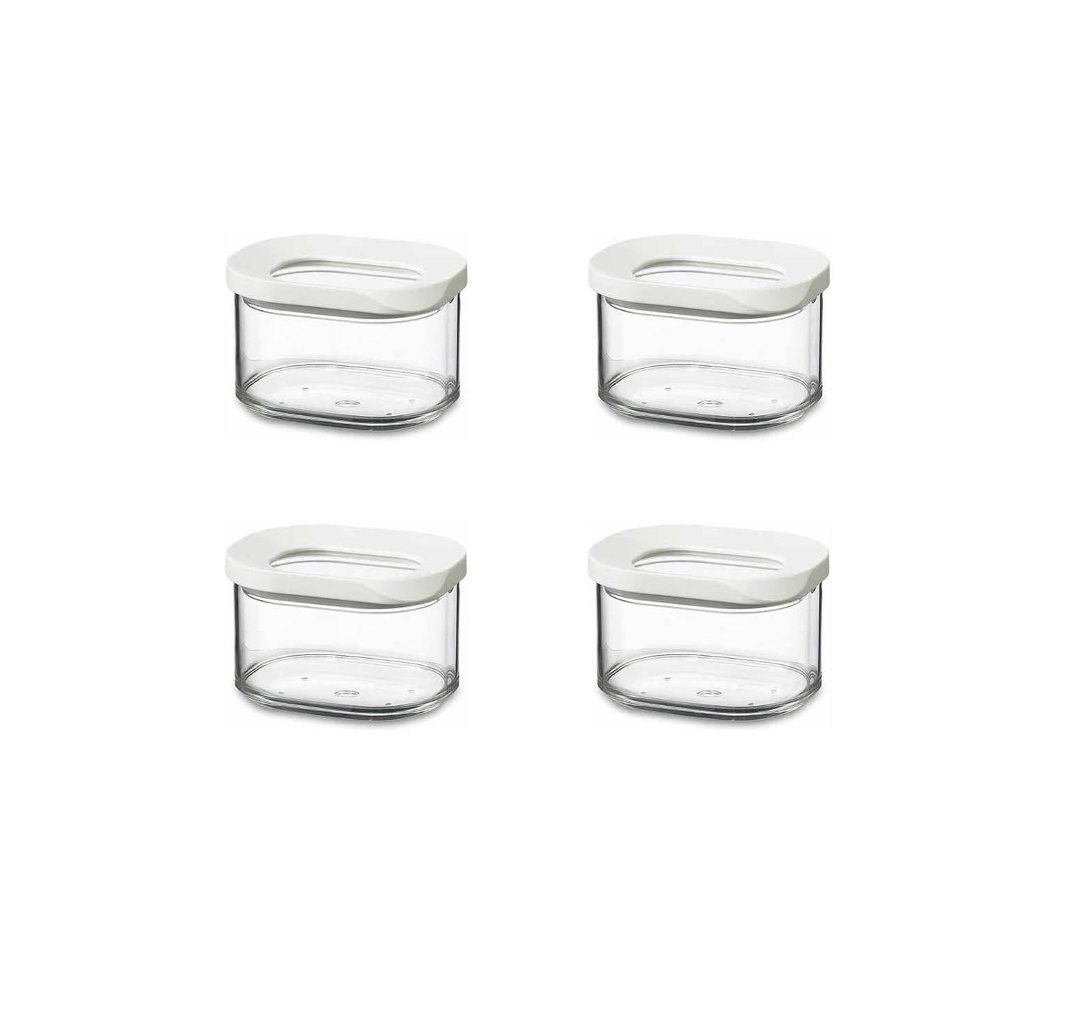 Mepal | 4-tlg Vorratsdosen Set Modula | 175 ml | weiß | ideal für trockene Lebensmittel | Frischhaltedose | praktische Aufbewahrungslösung