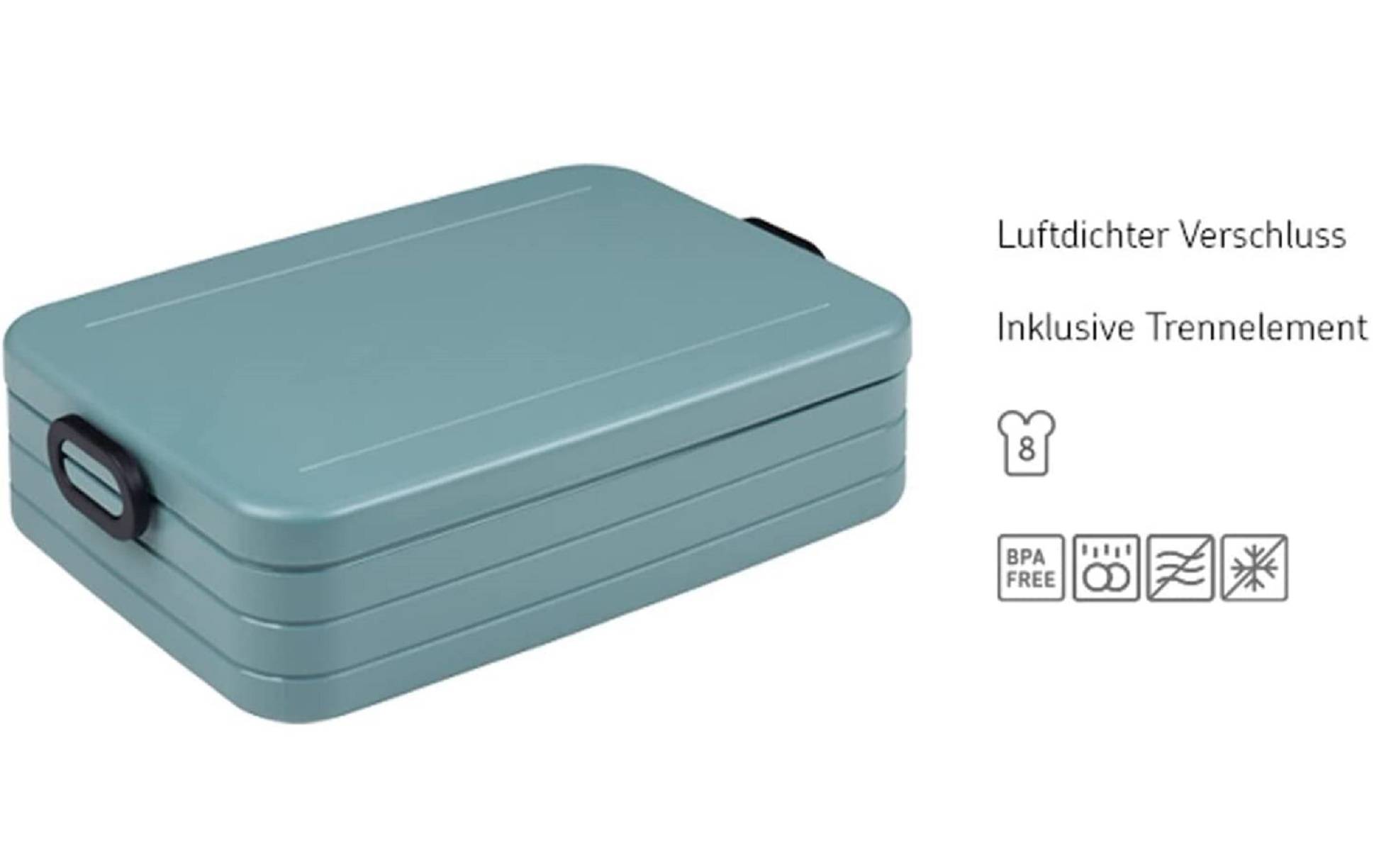 Mepal 2-tlg Take a Break Set – Limited Edition Schwarz/Black Edition – Large 1500 ml/Midi 900 ml – Lunchbox mit Trennwand – ideal für Mealpre