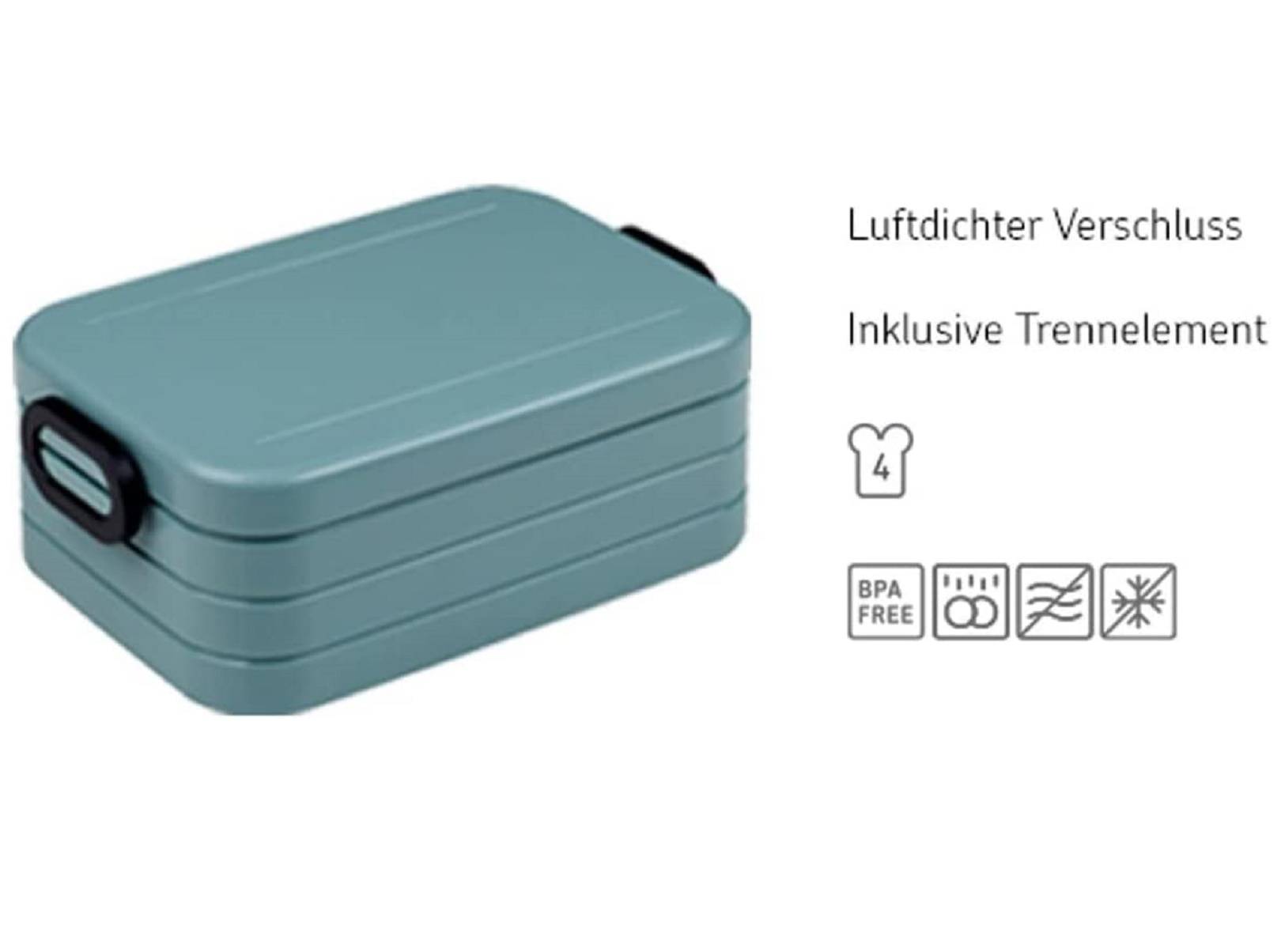 Mepal - Lunchbox Take A break midi - Brotdose mit Trennwand - Geeignet fur bis zu 4 Butterbrote - 900 ml - Nordic blue neu