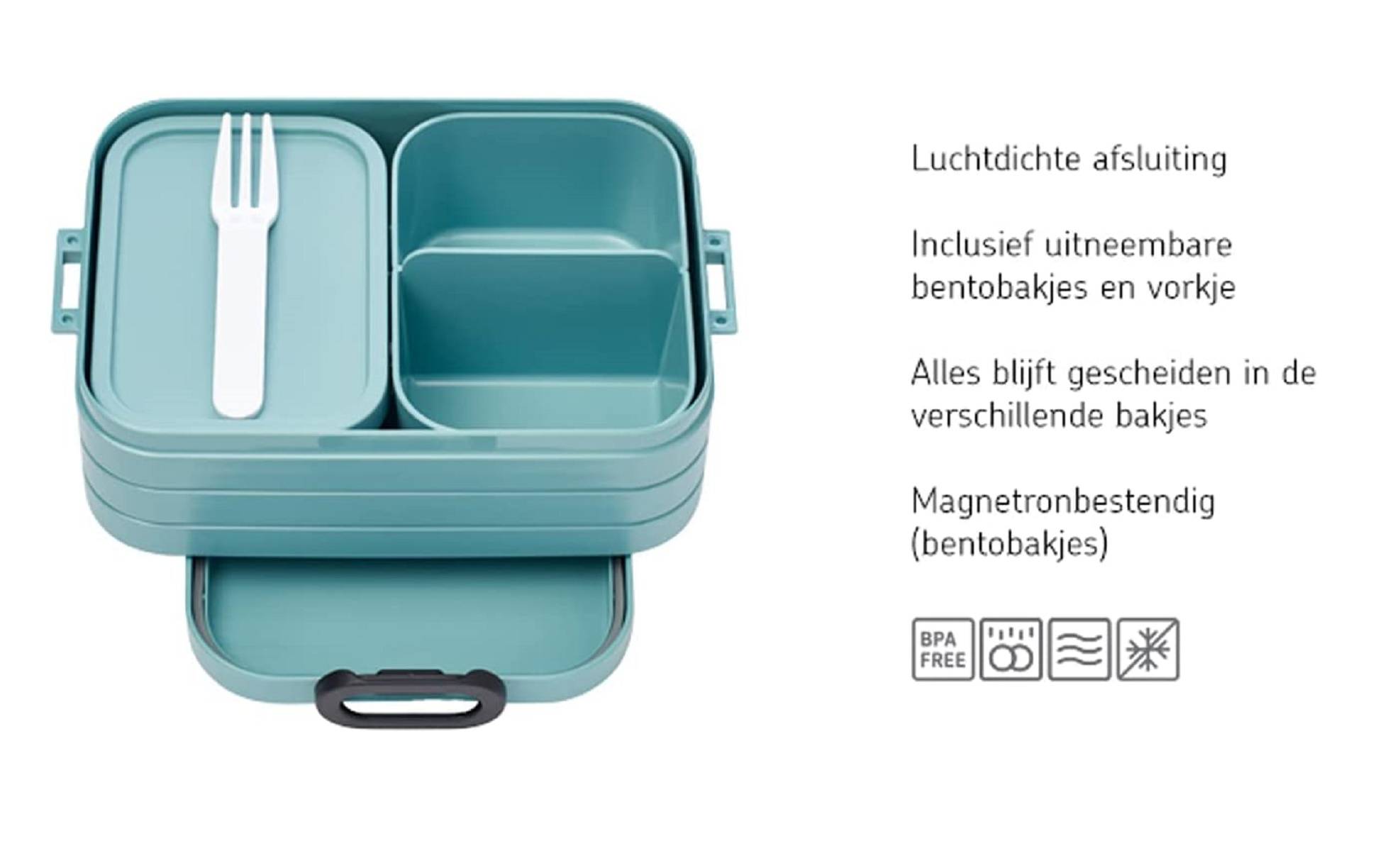 Mepal 2-tlg Bento-Lunchboxen Set Klein/Groß Take A – Brotdose mit Fächern, geeignet für bis zu 4 BZW. 8 Butterbrote, TPE/pp/abs, 0 mm Nordic Blac