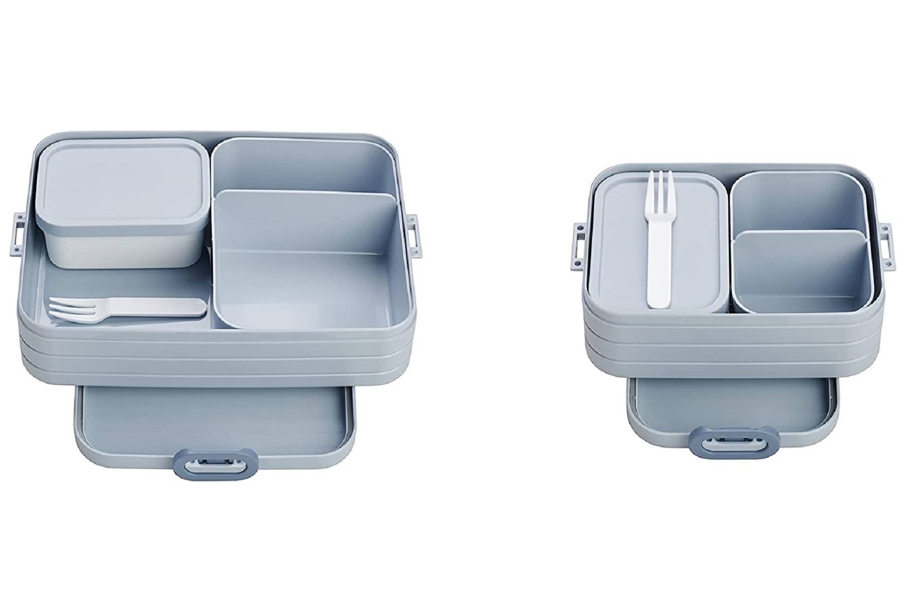 Mepal 2-tlg Bento-Lunchboxen Set Klein/Groß Take A – Brotdose mit Fächern, geeignet für bis zu 4 BZW. 8 Butterbrote, TPE/pp/abs, 0 mm Nordic Blue