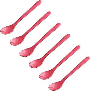 FACKELMANN | 6er Set Eierlöffel Frühstückslöffel 14 cm | Farbe: Rot | hochwertiger Kunststoff | ideal für den Frühstückstisch