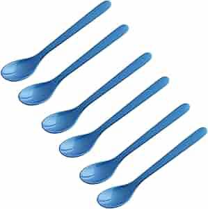 FACKELMANN | 6er Set Eierlöffel Frühstückslöffel 14 cm | Farbe: Blau | hochwertiger Kunststoff | ideal für den Frühstückstisch