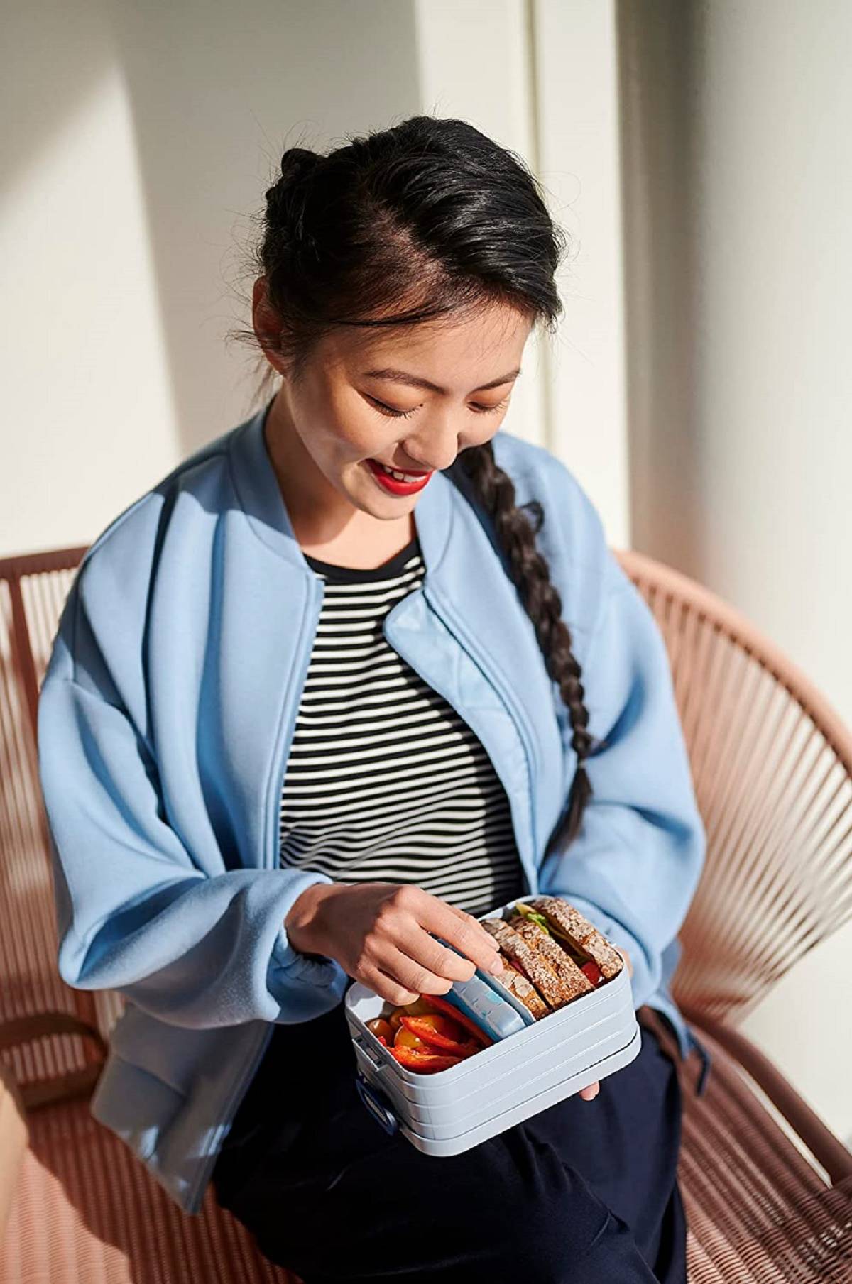 Mepal - Lunchbox Take A break midi - Brotdose mit Trennwand - Geeignet fur bis zu 4 butterbrote - 900 ml - Nordic sage