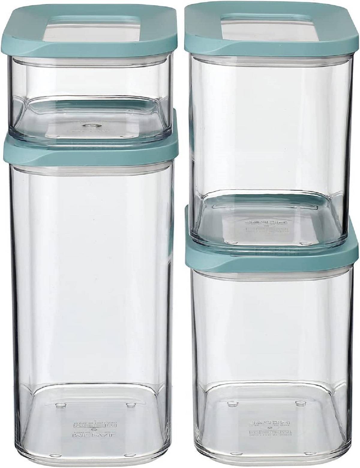 Mepal | Vorratsdosen Set Modula 4-teilig | Nordic green | 2 x 1000 ml, 1 x 1500 ml, 1 x 425 ml | Aufbewahrungsdosen mit Deckel für trockene