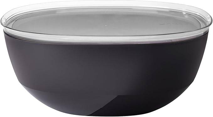 Mepal - Servierschale mit Deckel Silueta - Spülmaschinen- und mikrowellenfest - Salatschüssel - Tapas Teller - Geschirr - 5000 ml - Nordic black