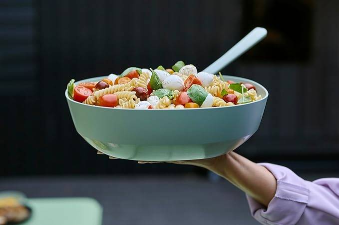 Mepal - Servierschale mit Deckel Silueta - Spülmaschinen- und mikrowellenfest - Salatschüssel - Tapas Teller - Geschirr - 5000 ml - Nordic black