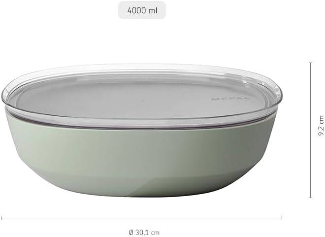 Mepal - Servierschale mit Deckel Silueta - Spülmaschinen- und mikrowellenfest - Salatschüssel - Tapas Teller - Geschirr - 4000 ml - Nordic black