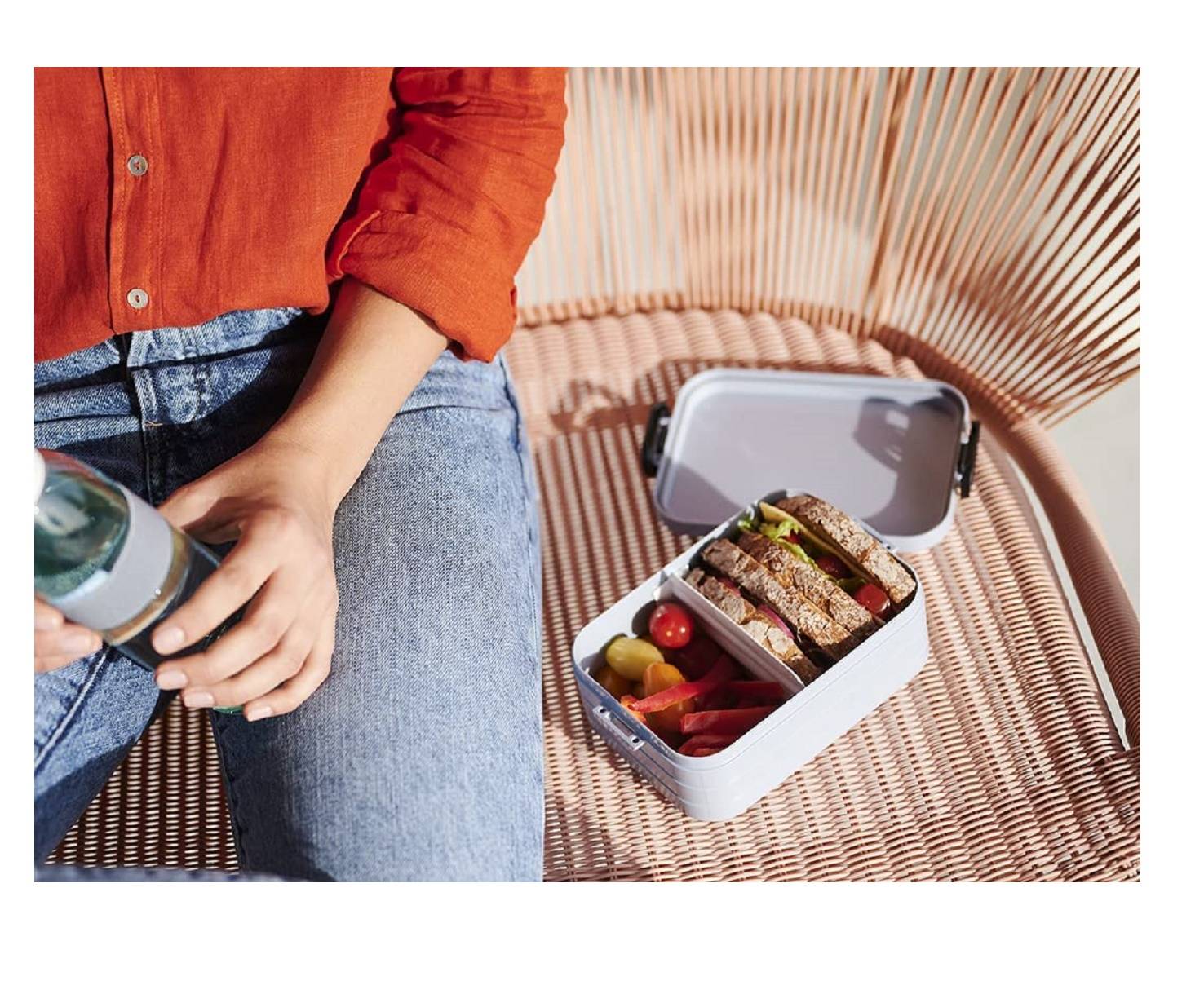 Mepal - Lunchbox Take A break midi - Brotdose mit Trennwand - geeignet für bis zu 4 butterbrote - 900 ml - Nordic black