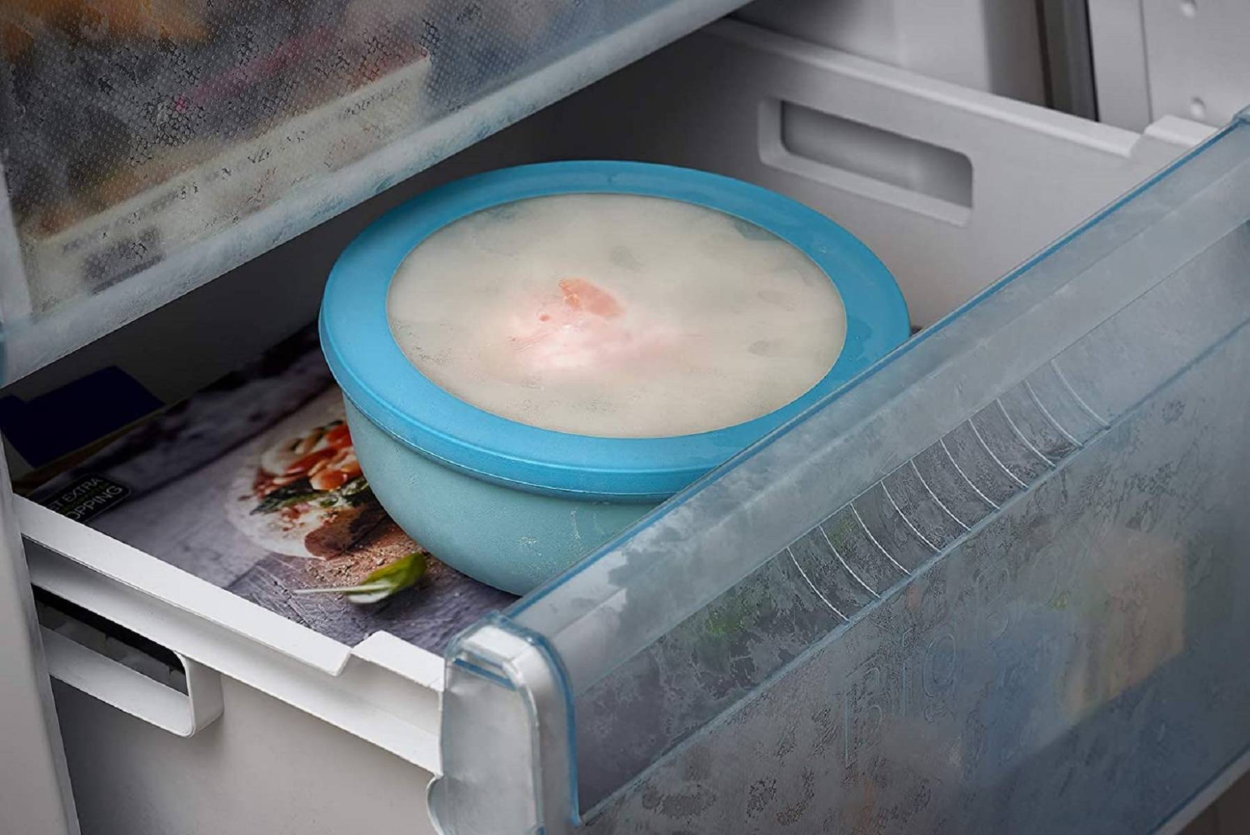 Mepal - Cirqula Multischüssel-Set 3–teilig rund Nordic white – 350, 750 und 1250 ml – Verwendbar als Vorratdose, Kühlschrankdose, Gefrierdose,