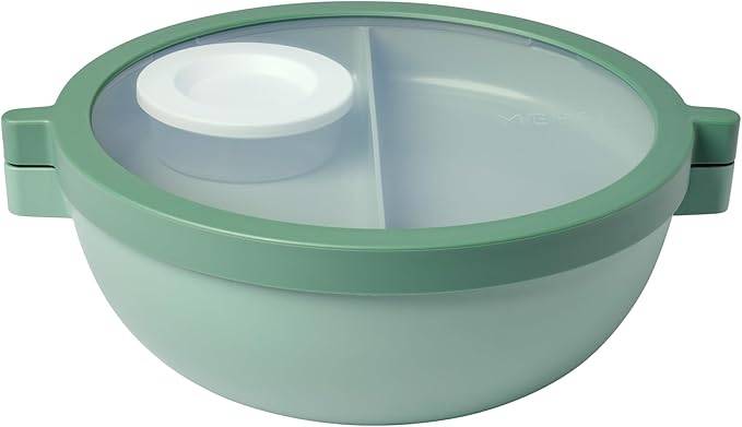 Mepal - Bento-Lunchbowl Vita - Brotdose mit Fächern - Extra Fach mit Deckel, Dressing-Deckel & Tablett - Bentobox - Salatbox to-go - Nordicsage