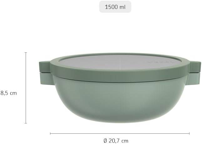 Mepal - Bento-Lunchbowl Vita - Brotdose mit Fächern - Extra Fach mit Deckel, Dressing-Deckel & Tablett - Bentobox - Salatbox to-go - Nordicsage