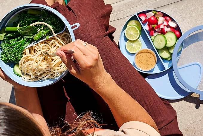 Mepal - Bento-Lunchbowl Vita - Brotdose mit Fächern - Extra Fach mit Deckel, Dressing-Deckel & Tablett - Bentobox - Salatbox to-go - Nordicsage